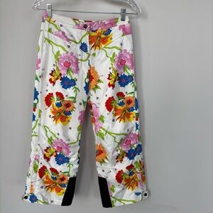 Skea White Floral Print Ski Pants Size 10